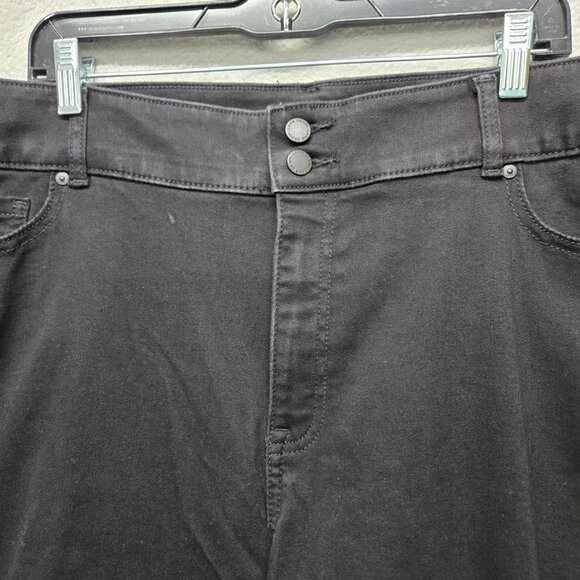 Lane Bryant 24W High Rise Straight Leg Tighter Tummy Flex Magic Waist Black Jean - Picture 3 of 10
